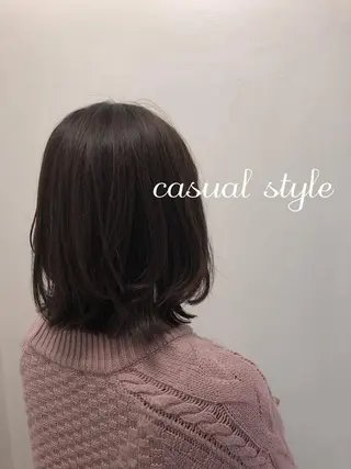 ミディアム カラー 中村 玲のヘアスタイル