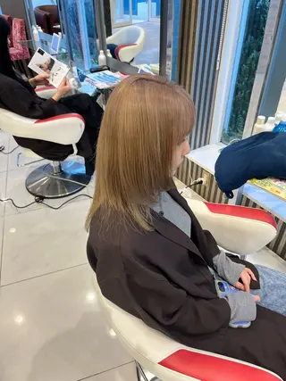 カラー ブリーチ/暖色カラー 宮城陽日のヘアスタイル