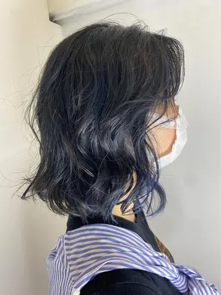 ミディアム カラー リルウヘアー 天王寺のヘアスタイル