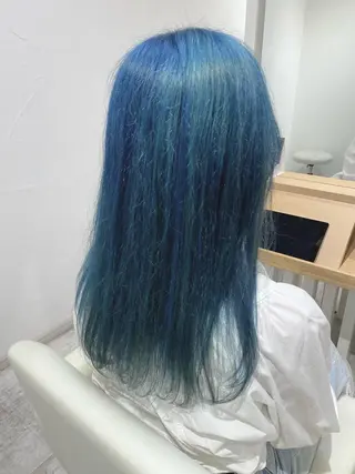 ロング カラー ブリーチなしWカラー /酸性ストレート河本のヘアスタイル