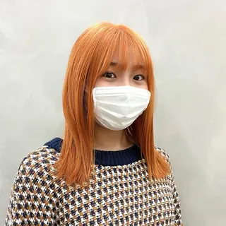 セミロング カラー 🤍髪質改善➕透明感 カラー🤍川上葵のヘアスタイル