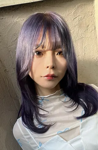 ロング カラー エフェクトブリーチ エクステhiroのヘアスタイル