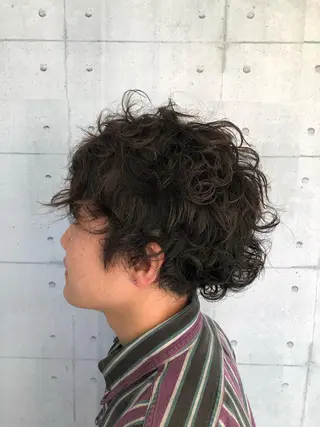 ミディアム パーマ メンズ 北脇 健治のヘアスタイル