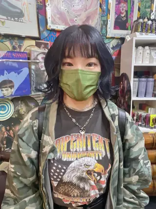 ミディアム カラー ヘアアレンジ haco+所属・🌈派手髪エクステ ブレイズ🌈ひろとのヘアスタイル