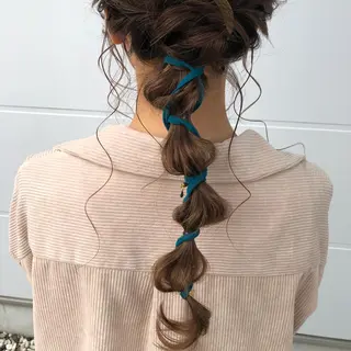 セミロング ヘアアレンジ マエダ リョウのヘアスタイル