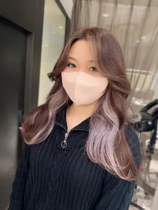 ロング 京都レイヤーカット/ 縮毛矯正/羽柴りくのマツエク・マツパデザイン