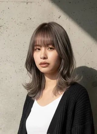 ミディアム カラー NYNY☃️上新庄 ❄️石川瑠青のヘアスタイル