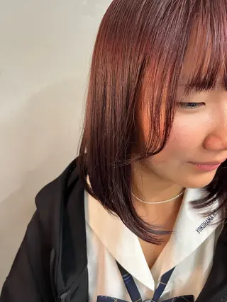 セミロング カラー ぱつっとボブ/ natsukiのヘアスタイル
