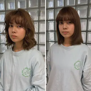 ミディアム パーマ ボブ/ミディアム 親しみやすさ/さくらのヘアスタイル