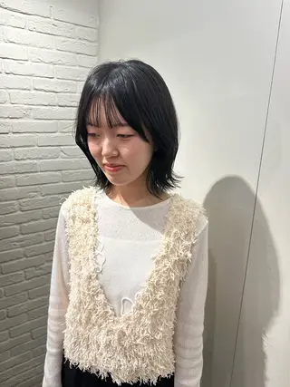 ミディアム ともえ / ベージュ カラー🧸🏷🤎のヘアスタイル
