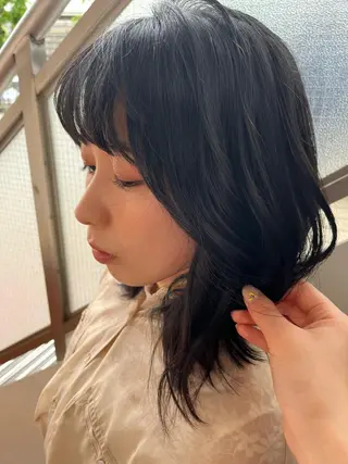 ミディアム ヘアアレンジ ウスイマイコ カット/ケアカラーのヘアスタイル