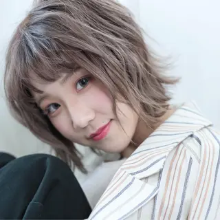 ショート カラー ボブウルフ／ボブ Satsuki【名駅のヘアスタイル