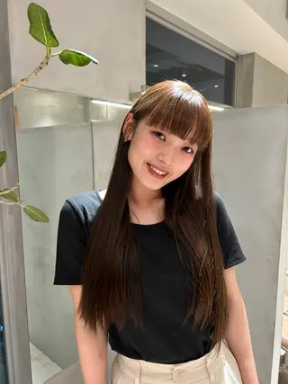 ロング カラー れんか/メンズカット /ベージュ/透明感のヘアスタイル