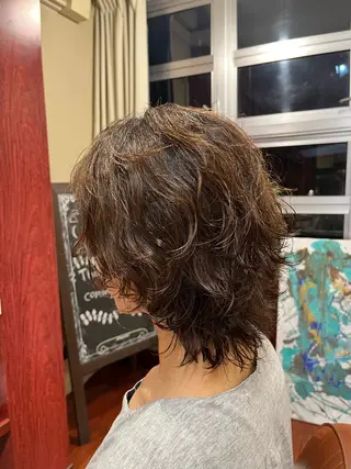 ミディアム パーマ mulum所属・ボブパーマ/ ウルフパーマ原科🪴のヘアスタイル