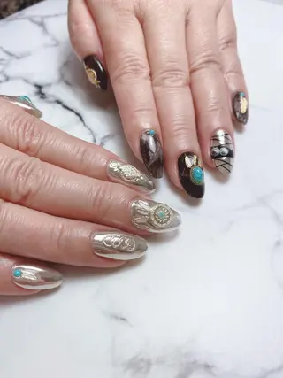 セミロング ネイル 石原 夕華のネイルデザイン