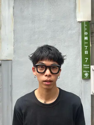 ショート パーマ メンズ 大阪中崎町駅 メンズカット関田拳のヘアスタイル