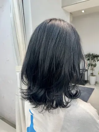 ミディアム レイヤー×ツヤカラー 渋谷/kougaのヘアスタイル