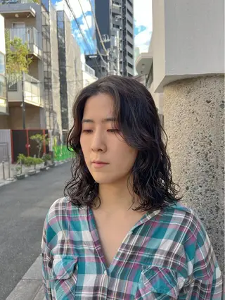 セミロング パーマ ヘアアレンジ 秋カラー/艶髪矯正 🪐takushiのヘアスタイル