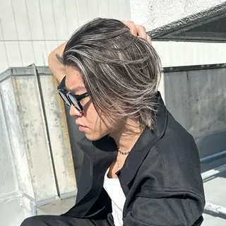 メンズ 韓国レイヤー外国人風 透明感カラー髪質改善のヘアスタイル