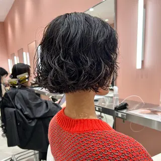 ショート パーマ ハイトーン/ブリーチ 似合せカット/パーマのヘアスタイル