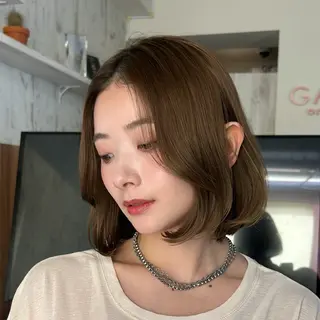 ミディアム カラー レイヤー/ボブ/透明 感カラー/nayuのヘアスタイル