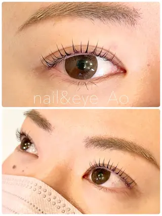 ミディアム カラー パーマ ヘアアレンジ メンズ キッズ ネイル マツエク・マツパ nail&eye Aoのマツエク・マツパデザイン