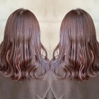 セミロング カラー レイヤーカット/ 艶カラー/RYOMAのヘアスタイル