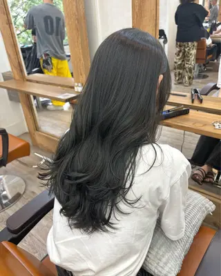 ロング カラー 広島/わかな/ヘア セット/オリーブのヘアスタイル