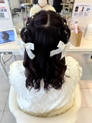 セミロング ヘアアレンジ エクステ♡ヘアメ 内村麻衣のヘアスタイル