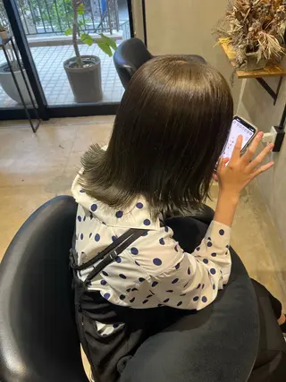 ミディアム カラー ヘアアレンジ みわ/博多 ブリーチ/メンズヘアのヘアスタイル