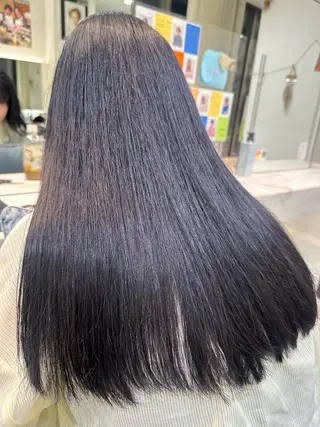 ロング カラー 艶カラー/縮毛矯正/ ブリーチカラー/みなのヘアスタイル