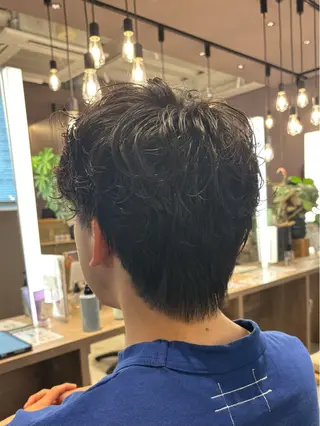 ショート パーマ メンズ レイヤーカット/ボブ /nene🍥⋆*のヘアスタイル