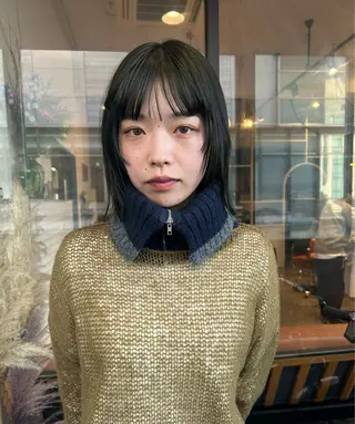 ミディアム 市川 蘭のヘアスタイル
