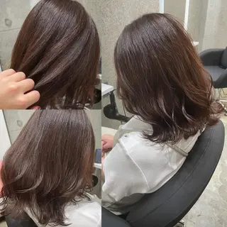 ミディアム 韓国風レイヤー ハイトーンRYOTAのヘアスタイル