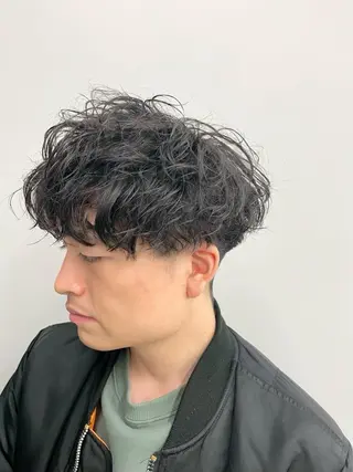 ショート パーマ メンズ ニュアンスパーマ/ ウルフ/ときなのヘアスタイル