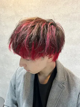 ショート カラー パーマ ヘアアレンジ メンズ 仕上がり満足度No. 1🔥BLUCK🔥のヘアスタイル