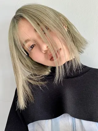 ミディアム カラー green登戸所属・🔹ハイトーン🔹 GINJIのヘアスタイル