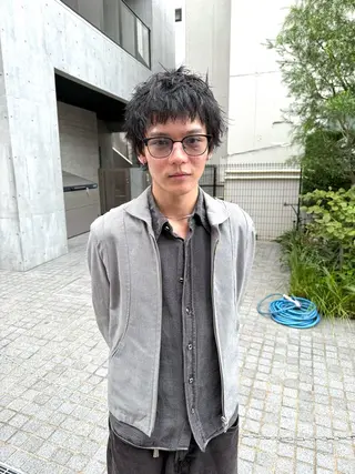 カラー メンズ パーマ/透明感カラー /ボブ/吉田一生のヘアスタイル