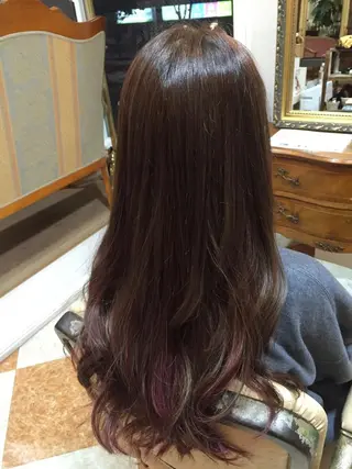 ロング カラー 三好 美里のヘアスタイル