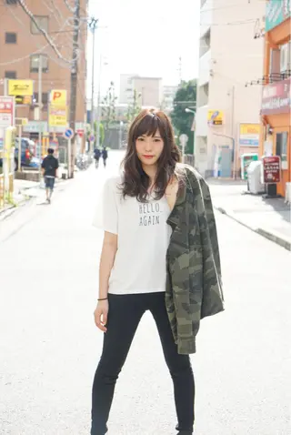 セミロング カラー 加藤 あやみのヘアスタイル