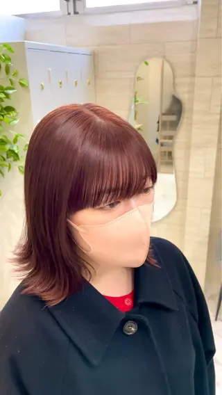 ミディアム Zina熊本/山下 開世/縮毛矯正のヘアスタイル