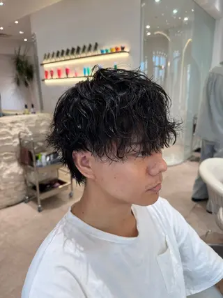 ショート パーマ メンズ メンズカット/パーマ 艶カラーTAIGA︎のヘアスタイル
