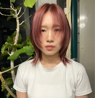 ミディアム カラー ハッシュカット カシマハヤトのヘアスタイル