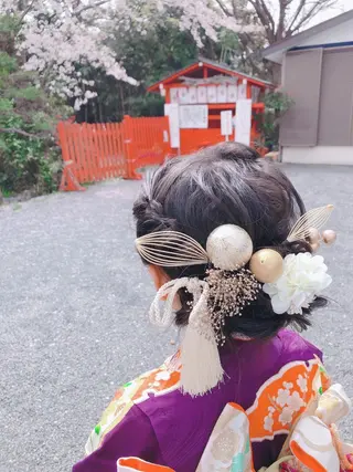 ヘアアレンジ キッズ 野咲き 美容室のマツエク・マツパデザイン