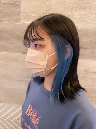 ミディアム Null 表参道所属・岩下昂世/ ハイトーン/デザインのヘアスタイル