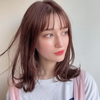ミディアム カラー 梅田美容室 山崎海波のヘアスタイル
