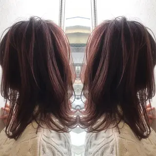 セミロング カラー 柴田 祐輔のヘアスタイル