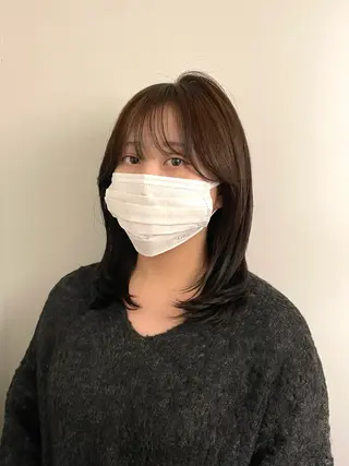 ミディアム yu-kaハッシュ カット/韓国レイヤーのヘアスタイル