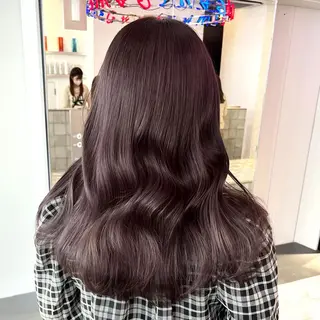 セミロング レイヤー×グレージュ /ピンク🩷mioのヘアスタイル