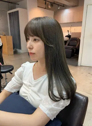 セミロング デジタルパーマ/ 艶カラー/神野楓のヘアスタイル